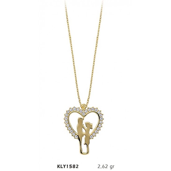 14 Ayar Altın Aşk Kolye KLY1582