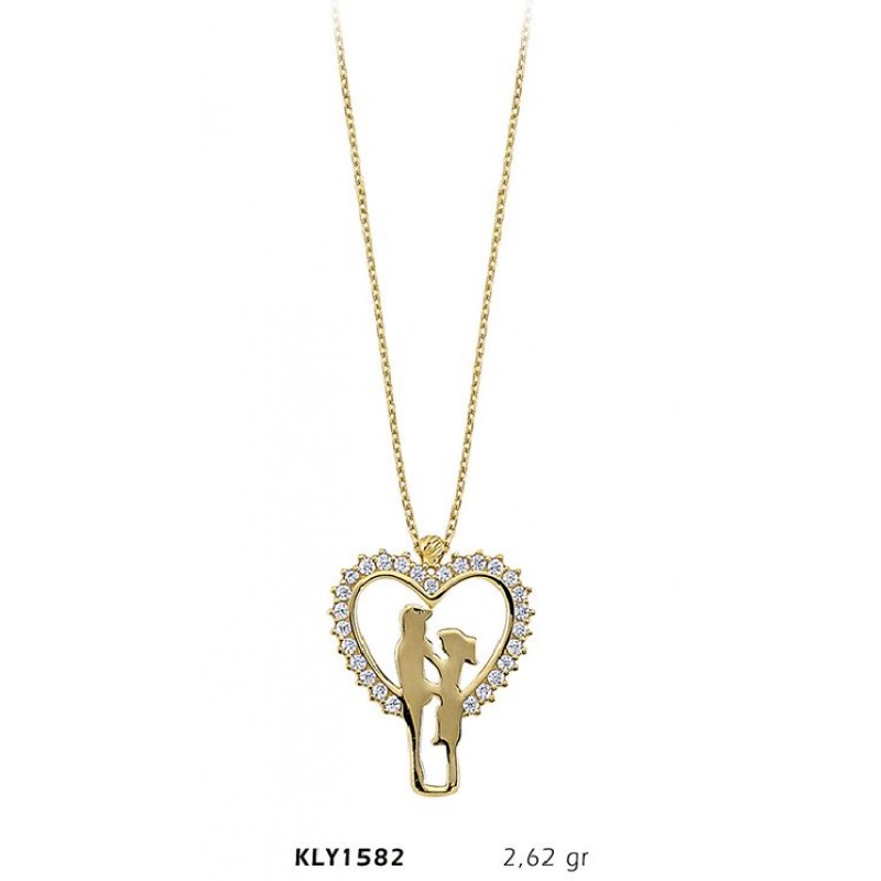 14 Ayar Altın Aşk Kolye KLY1582