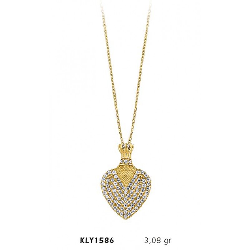 14 Ayar Altın Kalp Kolye KLY1586