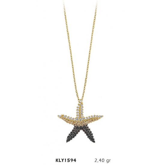 14 Ayar Altın Deniz Yıldız Kolye KLY1594	