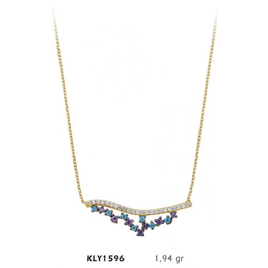 14 Ayar Altın Sıra Taş Kolye KLY1596