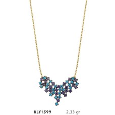 14 Ayar Altın Renkli Taş Kolye KLY1599