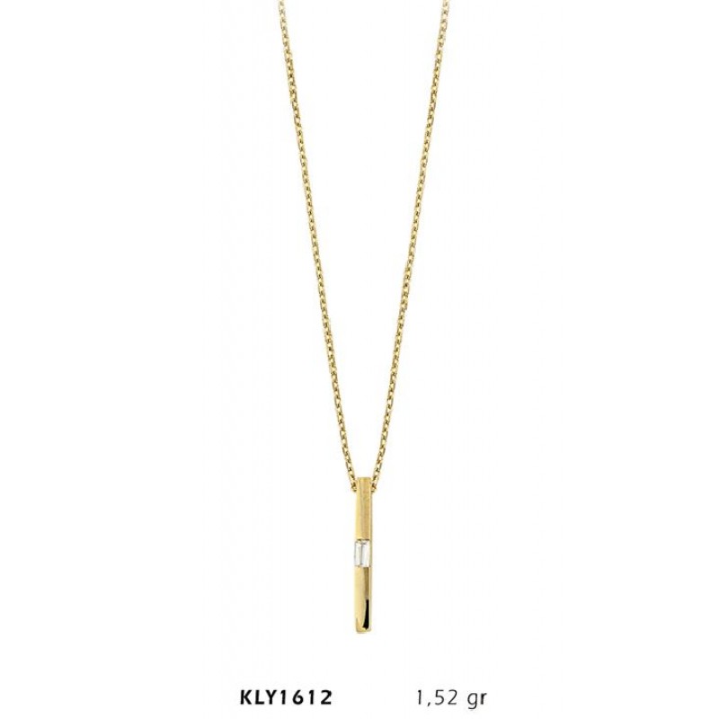 14 Ayar Altın Taşlı Çubuk Kolye KLY1612