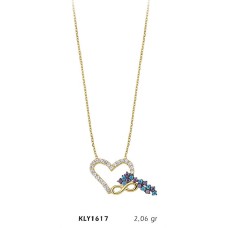 14 Ayar Altın Kalp Sonsuzluk Kolye KLY1617