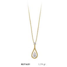 14 Ayar Altın Damla Model Kolye KLY1631 