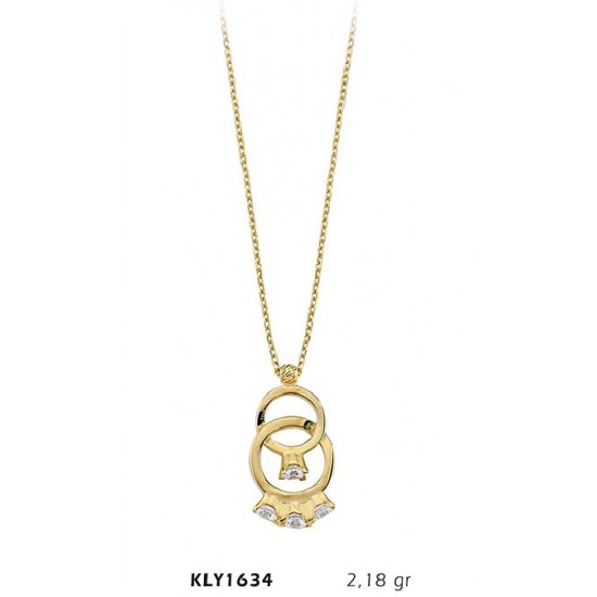 14 Ayar Altın Yüzük Model Kolye KLY1634