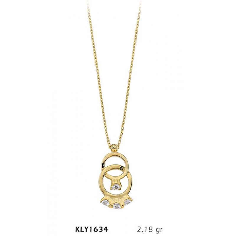 14 Ayar Altın Yüzük Model Kolye KLY1634