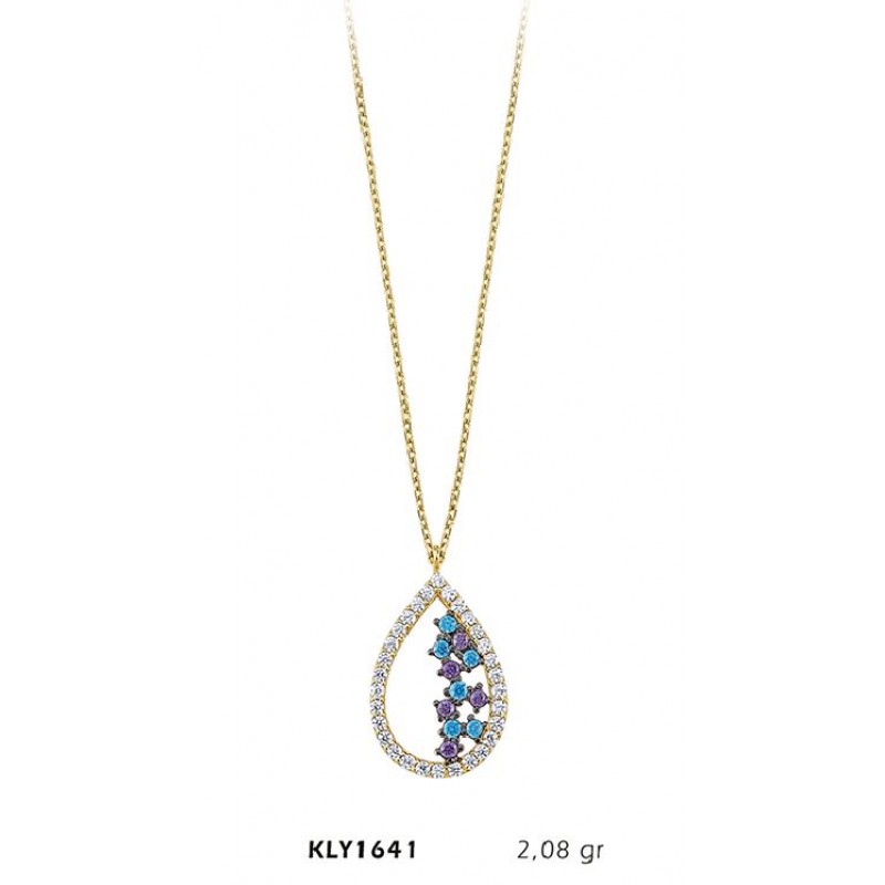14 Ayar Altın Damla Model Kolye KLY1641 