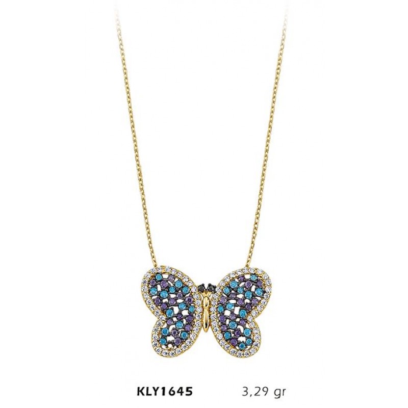 14 Ayar Altın Kelebek Kolye KLY1645