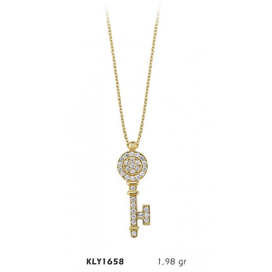 14 Ayar Altın Anahtar Kolye KLY1658