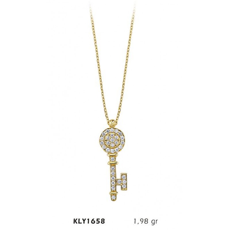 14 Ayar Altın Anahtar Kolye KLY1658