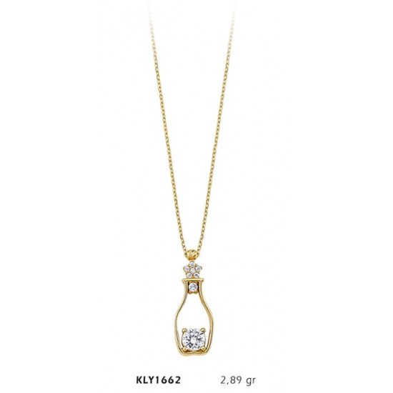 14 Ayar Altın Tektaş Kolye KLY1662