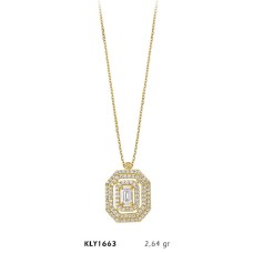 14 Ayar Altın Baget Model Kolye KLY1663