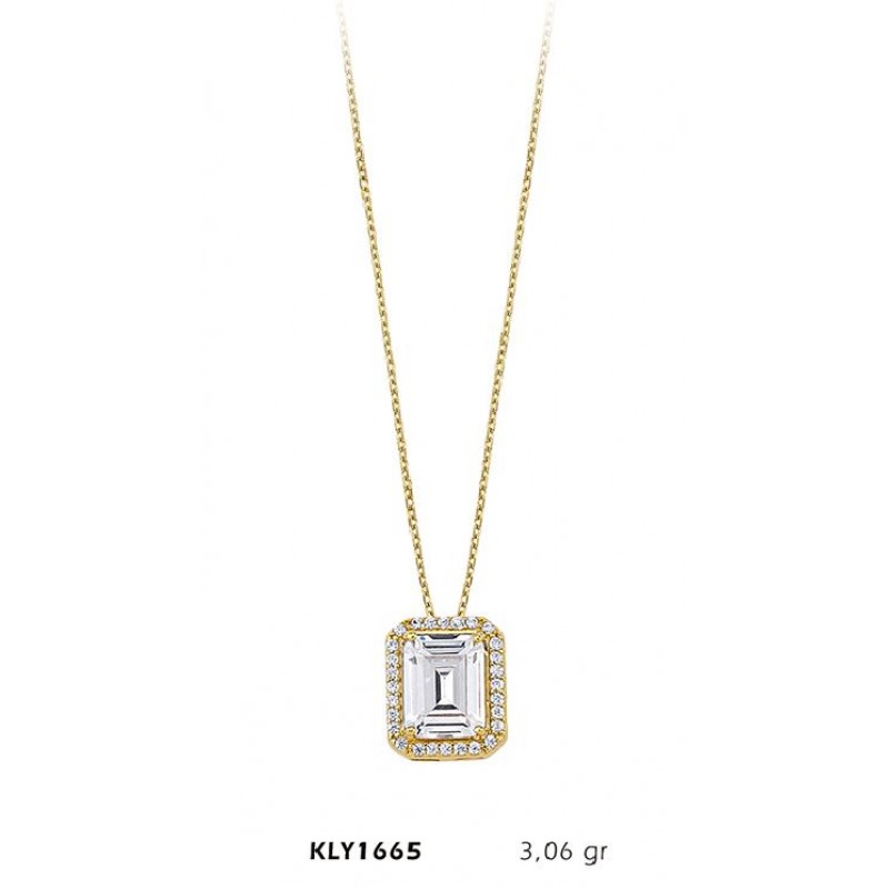 14 Ayar Altın Baget Model Kolye KLY1665