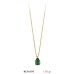 14 Ayar Altın Yeşil Damla Taşlı Kolye KLY1670