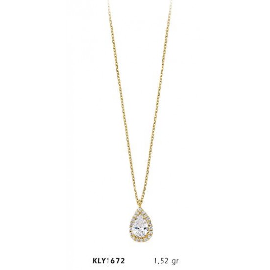 14 Ayar Altın Damla Kolye KLY1671