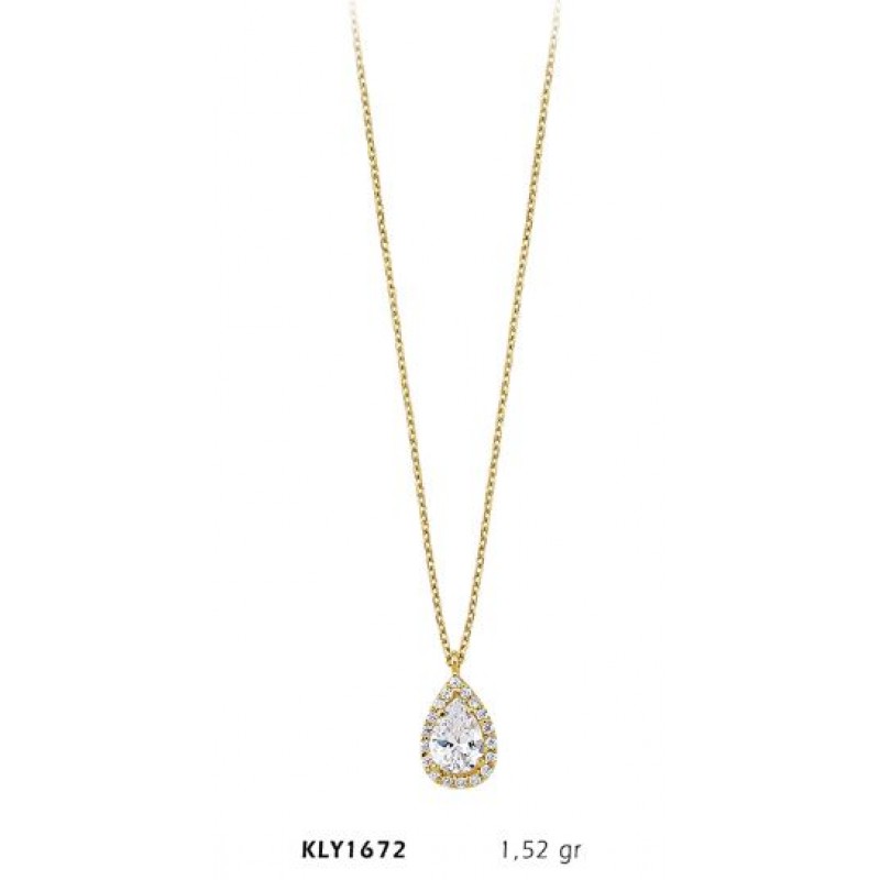 14 Ayar Altın Damla Kolye KLY1671