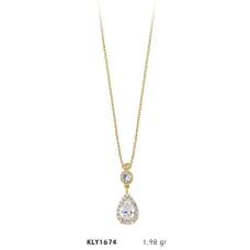 14 Ayar Altın Sallantı Damla Kolye KLY1674