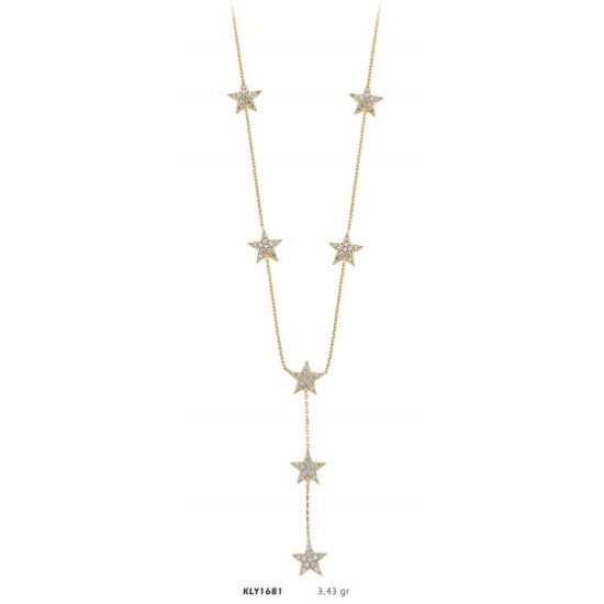 14 Ayar Altın Sallan Yıldız Kolye KLY1681