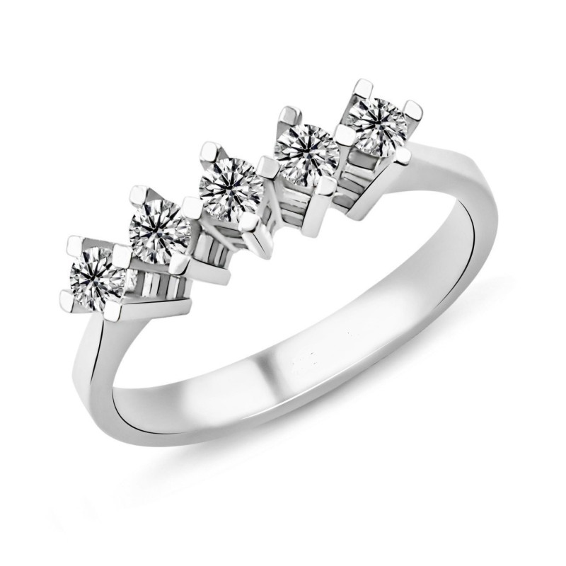 0.30 Karat F Renk Beştaş Pırlanta Yüzük PB514 0.30 Karat F Renk Beştaş Pırlanta Yüzük PB514