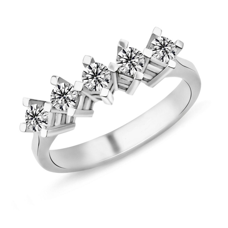 0.55 Karat G Renk Beştaş Pırlanta Yüzük PB517 0.55 Karat G Renk Beştaş Pırlanta Yüzük PB517