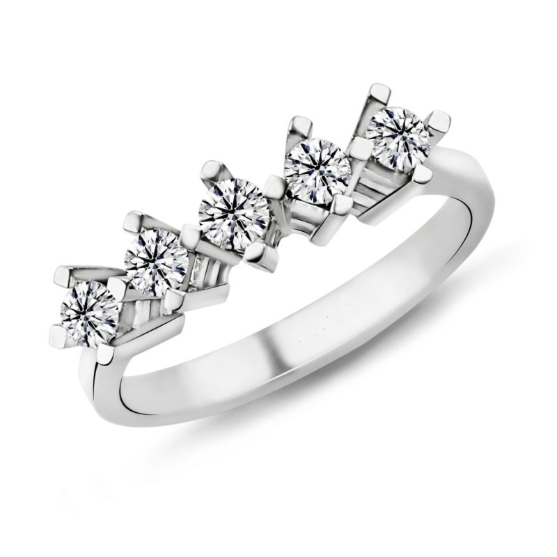 0.50 Karat D Renk Beştaş Pırlanta Yüzük PB524 0.50 Karat D Renk Beştaş Pırlanta Yüzük PB524