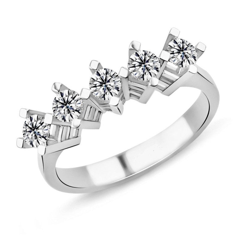 0.85 Karat F Renk Beştaş Pırlanta Yüzük PB528 0.85 Karat F Renk Beştaş Pırlanta Yüzük PB528