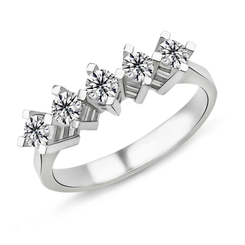 0.70 Karat G Renk Beştaş Pırlanta Yüzük PB544 0.70 Karat G Renk Beştaş Pırlanta Yüzük PB544