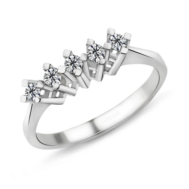 0.25 Karat E Renk Beştaş Pırlanta Yüzük PB559 0.25 Karat E Renk Beştaş Pırlanta Yüzük PB559