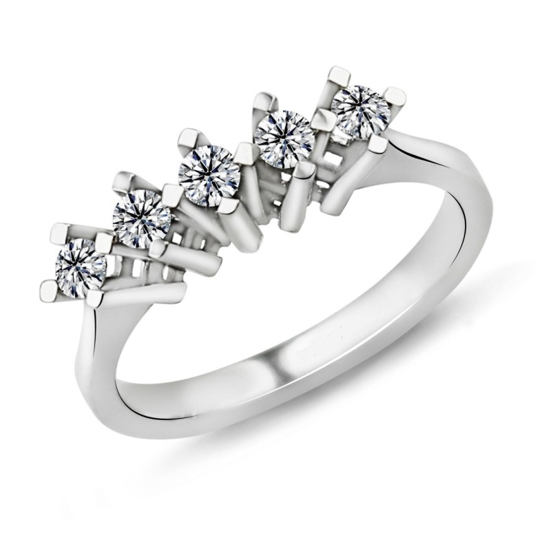 0.42 Karat G Renk Beştaş Pırlanta Yüzük PB580 0.42 Karat G Renk Beştaş Pırlanta Yüzük PB580