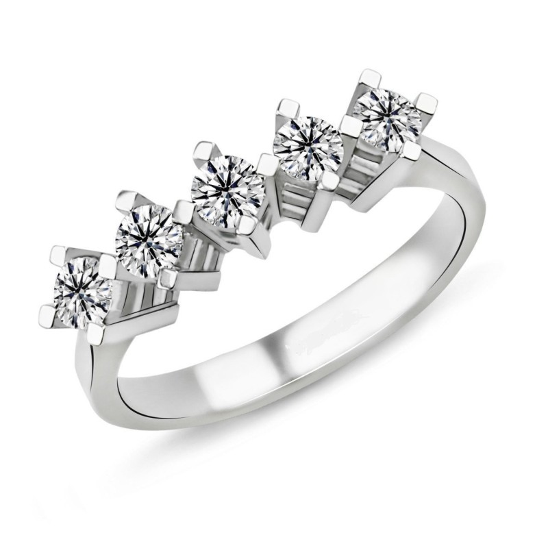 0.60 Karat D Renk Beştaş Pırlanta Yüzük PB582 0.60 Karat D Renk Beştaş Pırlanta Yüzük PB582