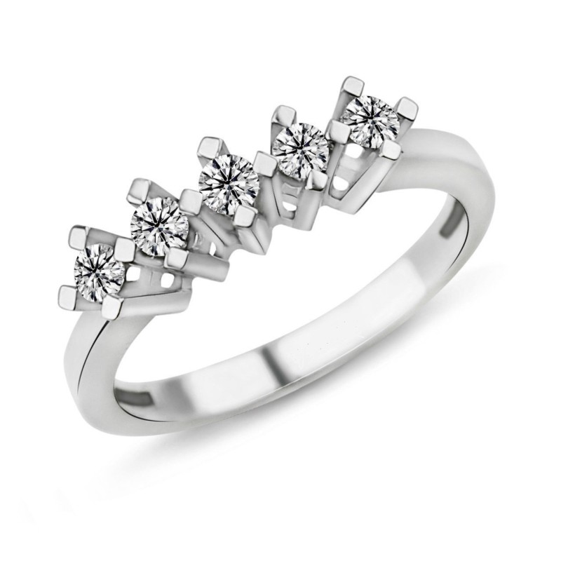 0.66 Karat F Renk Beştaş Pırlanta Yüzük PB589 0.66 Karat F Renk Beştaş Pırlanta Yüzük PB589