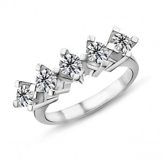 1.10 Karat F Renk Beştaş Pırlanta Yüzük PB591 1.10 Karat F Renk Beştaş Pırlanta Yüzük PB591