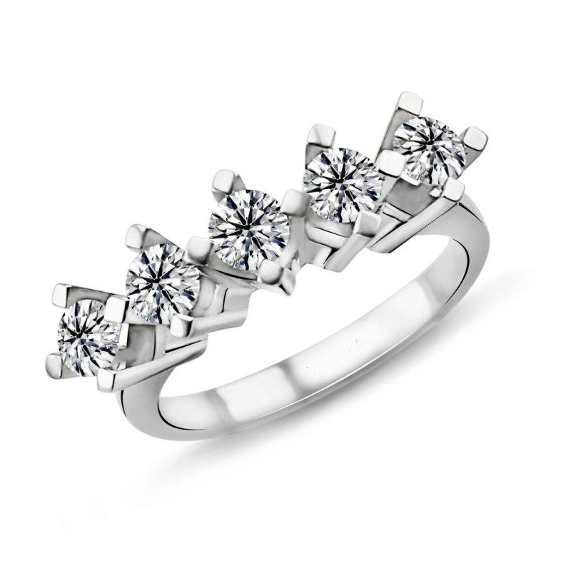 1.10 Karat F Renk Beştaş Pırlanta Yüzük PB591 1.10 Karat F Renk Beştaş Pırlanta Yüzük PB591