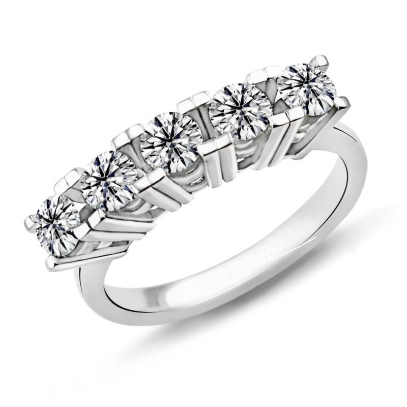 1.00 Karat F Renk Beştaş Pırlanta Yüzük PB598 1.00 Karat F Renk Beştaş Pırlanta Yüzük PB598