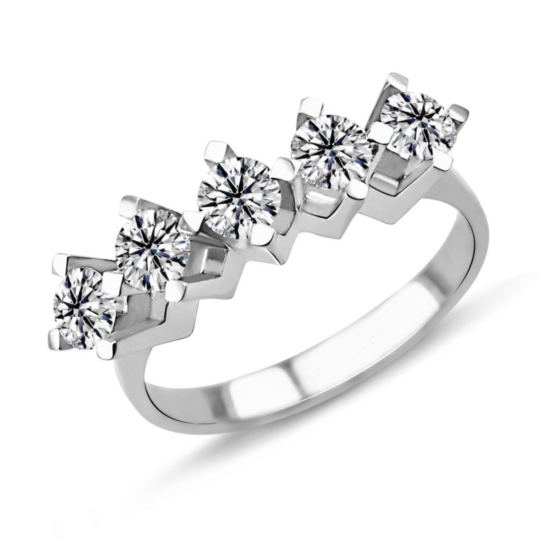 1.50 Karat F Renk HRD Sertifikalı Pırlanta Beştaş Yüzük PB599 1.50 Karat F Renk HRD Sertifikalı Pırlanta Beştaş Yüzük PB599