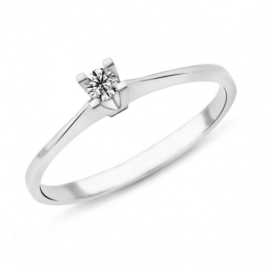 0.08 Karat F Renk Tektaş Pırlanta Yüzük PR255