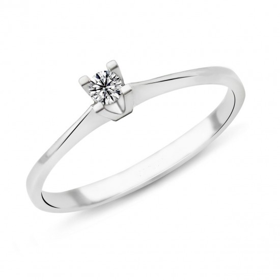 0.12 Karat F Renk Pırlanta Tektaş Yüzük PR265