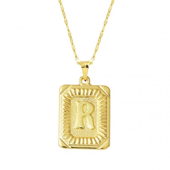 Pullu R Harfi Zincir Kolye KLY2045 Pullu R Harfi Zincir Kolye KLY2045