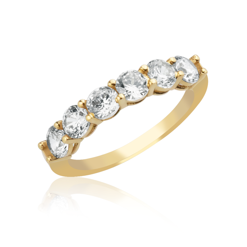 14 Ayar Altın Altı Taşlı Yüzük HSM10014 14 Ayar Altın Altı Taşlı Yüzük HSM10014