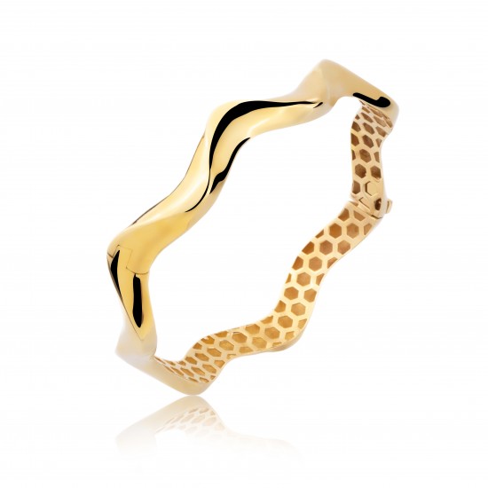 14 Ayar Altın Dalga Model Kelepçe Bileklik HSM10017 14 Ayar Altın Dalga Model Kelepçe Bileklik HSM10017