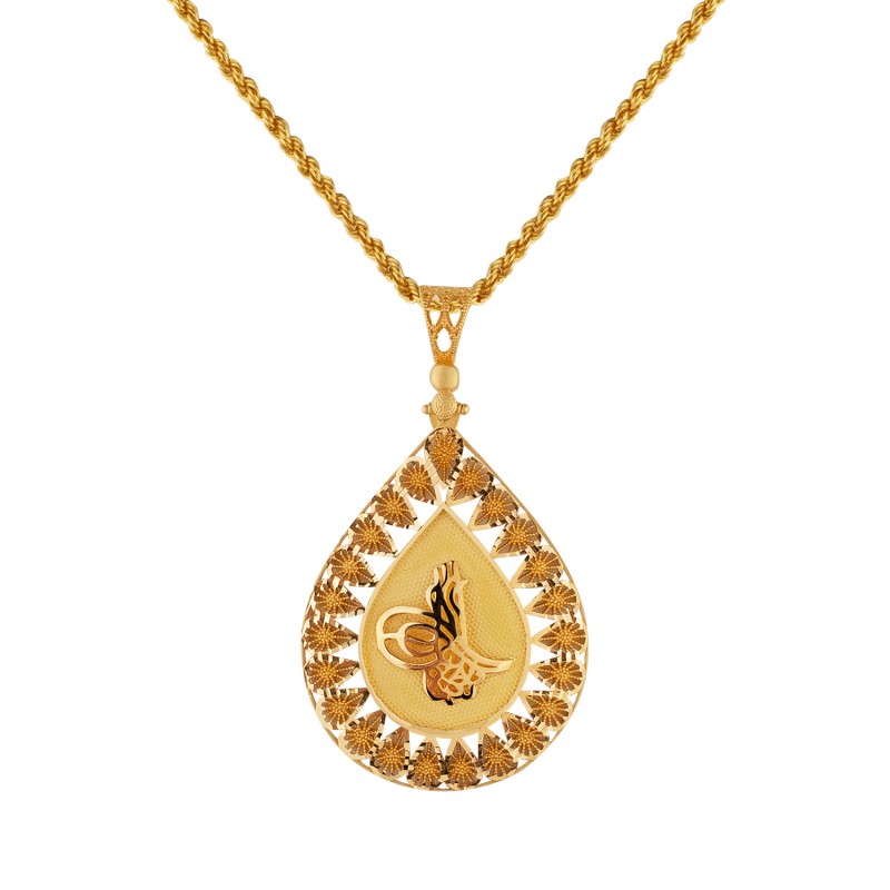 22 Ayar Tuğralı Halat Zincir Kolye HSM10021 22 Ayar Tuğralı Halat Zincir Kolye HSM10021