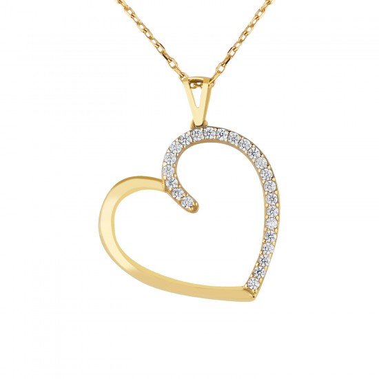 14 Ayar Altın Kalp Kolye HSM10022