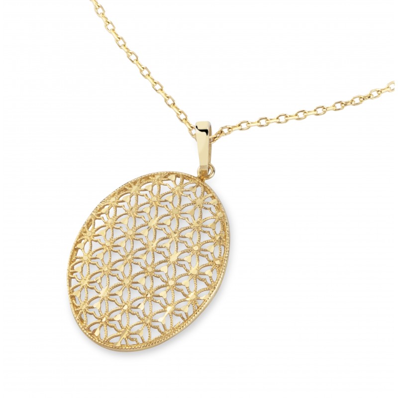 14 Ayar Altın Yaşam Çiçeği Kolye HSM10039