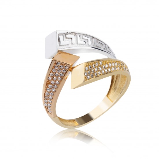 Üç Renk 14 Ayar Yüzük HSM10042