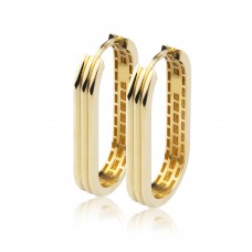 Üçlü Bant Altın Küpe HSM10046