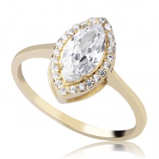 14 Ayar Altın Damla Taşlı Yüzük HSM10068