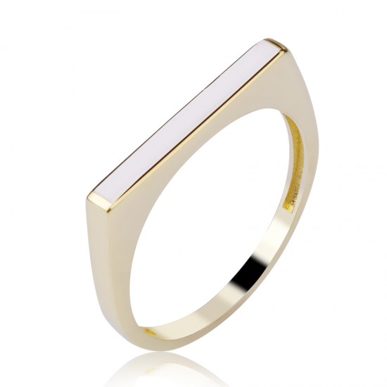 14 Ayar Altın Beyaz Mineli Yüzük HSM10071