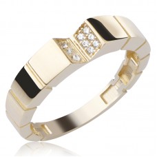 14 Ayar Altın V Model Taşlı Yüzük HSM10072