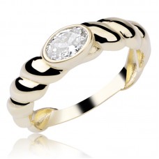 14 Ayar Altın Oval Taşlı Yüzük HSM10075